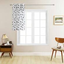 1pc/2pcs Embroidered Sheer Curtain/Tree Branch Embroidered Textured Linen-Like Curtain/Top Metal Grommet Design Sheer Curtain/Indoor Lighting Balanced Filtering Transparent Curtain/Suitable For Living Room, Bedroom, Study, Kitchen, Home Decor, Farmhouse, Villa - Black - View 22