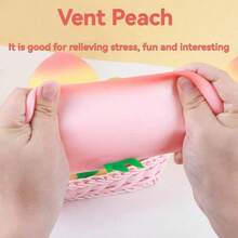 1pcs Creative Peach Shaped Squeeze Toys, Soft Toys That Relieve Stress, Slow Bouncing Squeeze Balls, Suitable For Boys And Girls To Use As Party Gifts Or Birthday Presents - 2 chiếc màu hồng + vàng - Xem 2