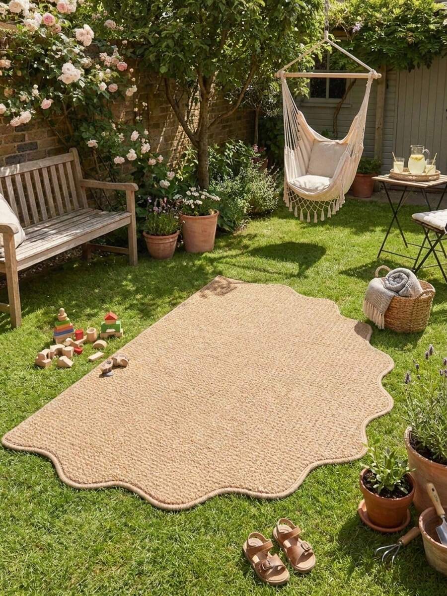 1pc Semi-Circle Sun Shaped Floor Mat, Cute Play Mat, Decorative Carpet, Bedroom Decor, Small Rug, Carpet, Home Decor, Outdoor Rug, Washable Rug, Graduation/Mother's Day Gift - Multicolor - View 1