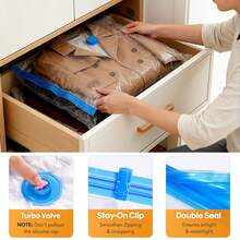 10/16/21pcs Thickened Vacuum Compression Storage Bags With Pump, Travel Reusable Vacuum Storage Bags For Luggage,Vacuum Storage Bags For Clothes, Pillows, Blankets, Bedding, Quilts, Towels, Travel Essentials, Ideal For Sealing Clothes, Perfect For Organizing Bedding And Travel Packing - Xem 8
