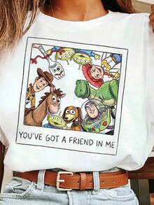 RetroToy Story You've Got A Friend In Me Photo Shirt, Toy Story Land, Woody Buzz Jessie, Bullseye, Disney Vacation 2026 Matching Tee - 白色 - 查看 1