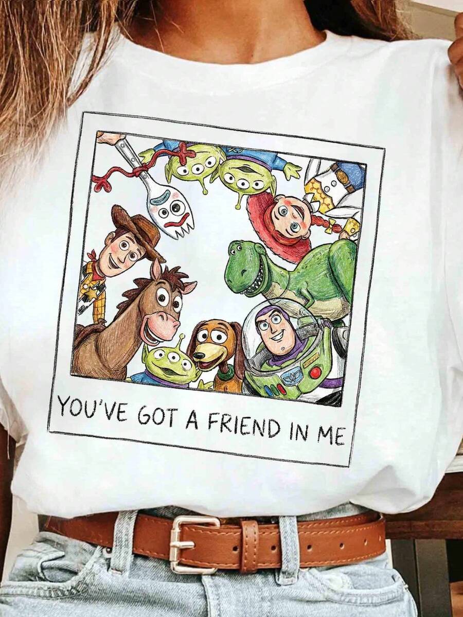 RetroToy Story You've Got A Friend In Me Photo Shirt, Toy Story Land, Woody Buzz Jessie, Bullseye, Disney Vacation 2026 Matching Tee - 白色 - 查看 1