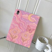 1个粉色蝴蝶月亮图案平板电脑保护套，兼容iPad Air 6/5/4和10（10.9英寸） - 兼容iPad Pro 2024、Air M3/A16 2025、三星Galaxy Tab S9 FE/S8 Plus/S7/S10、OPPO平板电脑、华为Mate平板电脑、vivo平板电脑、荣耀平板电脑、联想小新平板电脑 - 彩色 - 查看 6