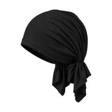 CONFLASS 2/1pc Women's Solid Color Triangle Pre-Tied Headscarf, Soft Comfortable Skin-Friendly Elastic Chemotherapy Hat, Breathable Headscarf, Suitable For Hair Loss Cancer Patients, With Lining Muslim Sleep Cap - Multicolor - View 14