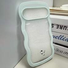 苹果かわいい黑色スマホケース粉色ウェーブ形状クリアミニマリストくすみカラーおしゃれ - 黄色 - チェックする 6