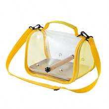 Jaula de transporte/Transportín portátil para mascotas (con bandeja), Bolso de transporte tipo jaula de pájaros transparente, Transpirable y cómodo, Adecuado para pájaros, loros, cacatúas y pequeños reptiles, con Percha y almohadilla suave - Multicolor - Ver 12
