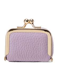 CHARM INFINITE Lychee Texture Kiss Lock Mini Coin Purse, Portable PU Leather Small Wallet For Coins Rings Earrings Jewelry Daily Storage Bag - Multicolor - View 12