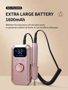 LEVIATECH 一套电动指甲抛光机，便携式USB充电指甲护理抛光器，指甲塑形工具，35档速度，11个砂纸头，适用于亚克力和凝胶指甲，专业美甲套装，精美礼品 - 彩色 - 查看 11
