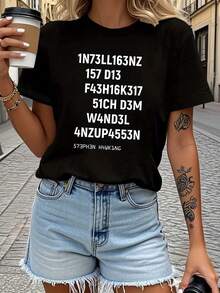 Teediy Women's T-Shirt With Funny German Proverbs, Comfortable Fit-X - Black - View 2