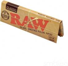Raw Unrefined Classic 1.25 1 1/4 Size Cigarette Rolling Papers, 50 Count (Pack Of 6) - ColorB - 查看 2