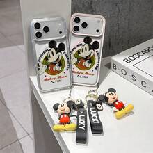 This Disney Mickey Mouse Pattern Lanyard Phone Case Features A Strong Magnetic Closure And Full Coverage Of Acrylic And TPU Material. It's Shockproof, Lightweight, And Suitable For IPhone17/16/11/13/15/15 Plus/15 Pro/15 Pro Max/12/14 Pro Max/11 Pro Max/12 Pro/12 Pro Max/13. It's A Popular Birthday Gift, Business Gift, Durable, Stain-Resistant, And Fingerprint-Resistant New Phone Case For Men And Women. It Also Includes A Mickey Mouse Phone Case And Mickey Mouse Doll Bracelet. Compatible With SamsungGalaxy S20, S21, S22, S23, And S24 Series. It's The Perfect Gift For Friends And Family. This Stylish Phone Case Is Fun, Lightweight, And Durable. IPhone17 Pro Max Phone Case, Minnie Phone Case. - Clear - View 3