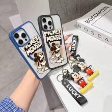 This Disney Mickey Mouse Pattern Lanyard Phone Case Features A Strong Magnetic Closure And Full Coverage Of Acrylic And TPU Material. It's Shockproof, Lightweight, And Suitable For IPhone17/16/11/13/15/15 Plus/15 Pro/15 Pro Max/12/14 Pro Max/11 Pro Max/12 Pro/12 Pro Max/13. It's A Popular Birthday Gift, Business Gift, Durable, Stain-Resistant, And Fingerprint-Resistant New Phone Case For Men And Women. It Also Includes A Mickey Mouse Phone Case And Mickey Mouse Doll Bracelet. Compatible With SamsungGalaxy S20, S21, S22, S23, And S24 Series. It's The Perfect Gift For Friends And Family. This Stylish Phone Case Is Fun, Lightweight, And Durable. IPhone17 Pro Max Phone Case, Minnie Phone Case. - Hồng - Xem 4