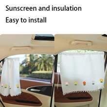 1 pieza Parasol de coche con diseño floral colorido, diseño impreso exquisito, protección UV, reducción de deslumbramiento, fácil instalación, accesorio práctico de decoración interior del coche - 1 pieza de cortina parasol decorativa con motivos florales - Ver 5