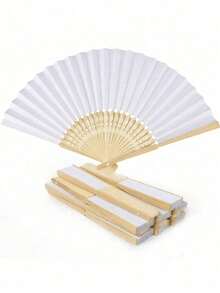 1/5/10/20pcs Retro Handheld Folding Paper Fans, Portable Bamboo Fans, Perfect Summer Accessory To Keep Cool, Fashionable Choice For Parties And Events - Multicolor - View 9
