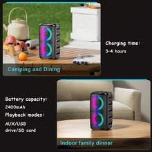 Portable Speaker, Karaoke Speaker With 1 Microphone, Colorful LED Lights, TWS Pairing, Portable Karaoke For Adults With Rechargeable, Home Outdoor, Home Party Outdoor Birthday Gifts. - Xem 5