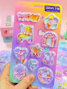 Hình dán lắc 3D lấp lánh cầu vồng INS Trending, hình dán lắc dễ thương dành cho nữ, đa chức năng để tự làm đồ thủ công. - Nhiều màu - Xem 12