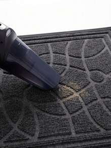 1PC- Rubber Door Mat Outside, Modern Welcome Mats, Heavy Duty Non Slip Low Profile Outside Doormat For Entryway, Easy-To-Clean & Water-Absorbing, Patio, Garage, High Traffic Areas, Grey - Grey - View 7