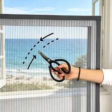 1 tấm lưới chống muỗi màu xám cho cửa sổ, lưới sợi thủy tinh cải tiến, dễ dàng lắp đặt, tự dính, không cần khoan, chống mèo cào và chống côn trùng, sử dụng mùa hè. - Lưới chắn cửa sổ dài màu xám có sọc - Xem 6