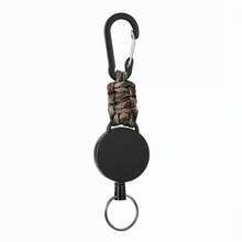 1pc Retractable Carabiner Keychain, Heavy Duty Nylon Rope Anti-Lost ID Card Holder Clip, Suitable For Outdoor Camping And Hiking - Multicolor - View 16