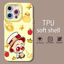 , ojos rojos, elementos de fondo amarillos.funda de teléfono Fundas compatibles con ,Apple,VIVO,OPPO,,, y Honor.Fabricadas en silicona TPU,ofrecen protección contra golpes y caídas. - Blanco - Ver 1