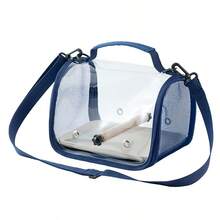 Jaula de transporte/Transportín portátil para mascotas (con bandeja), Bolso de transporte tipo jaula de pájaros transparente, Transpirable y cómodo, Adecuado para pájaros, loros, cacatúas y pequeños reptiles, con Percha y almohadilla suave - Multicolor - Ver 13