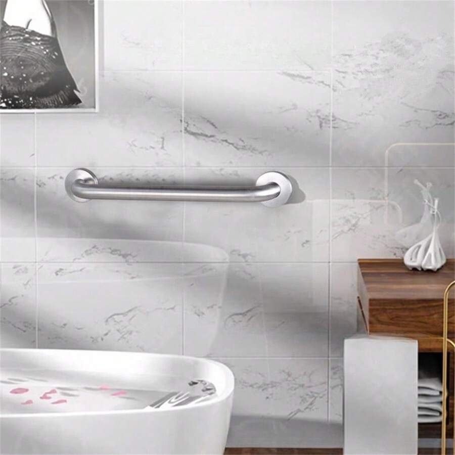 1pc/2pcs Stainless Steel Handle Bathroom Handrail Rod For The Elderly And Disabled Toilet Anti-Slip And Anti-Fall Handrail - Wall-mounted - View 1