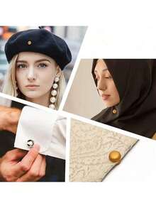 1/8 Cặp Kẹp Khăn Hijab Từ Tính Cao Cấp - Kẹp Khăn Neodymium Mạnh Mẽ Dành Cho Phụ Nữ, Nam Châm Đa Năng Dùng Cho Khăn Quấn, Váy & Áo T-shirt (Nhiều Kiểu Dáng & Màu Sắc) - Nhiều màu - Xem 6