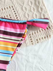 Bộ bikini nữ thanh lịch, gợi cảm, họa tiết sọc nhiều màu sắc, phong cách retro, thích hợp cho kỳ nghỉ hè ở bãi biển, chất liệu co giãn thoải mái, bộ đồ bơi sang trọng phù hợp cho mùa hè, kỳ nghỉ của phụ nữ, khu nghỉ dưỡng biển, lễ hội, các hoạt động ở bãi biển và hồ bơi, và những ngày đi biển và bơi lội thời trang. - Nhiều màu - Xem 6