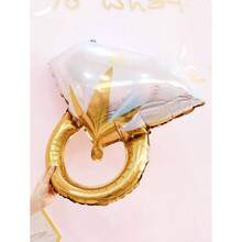 2pcs Rhinestone Ring Shaped Decorative Balloon, Back To School Valentine Day - Xem 2