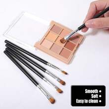 12 Pcs Concealer Brush, Eyeshadow Brush Flat Concealer Brushes Small Eyeshadow Brushes Makeup Applicator Brow Tools Shadows Blending Eye Applicator Smudge - 1 - 查看 6