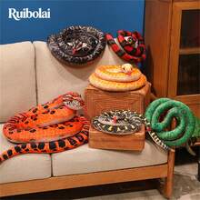 130cm/51.18inch Long Realistic Snake Plush Toy, Soft And Fluffy Stuffed Animal, Rattlesnake/Python/Corn Snake, Suitable For Room Decoration, Party Decoration, April Fool's Day, Halloween, Birthday Gift, Holiday Gift. - Multicolor - View 2