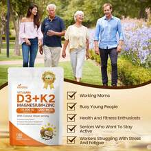 VivoNu Vitamin D3 K2 10,000  Magnesium Supplement – 4-In-1 With Vitamin D And K -7), Magnesium Glycinate & Zinc Citrate – 180 Softgels For Energy, Bone* & Muscle* Support* - 4bag - 查看 4