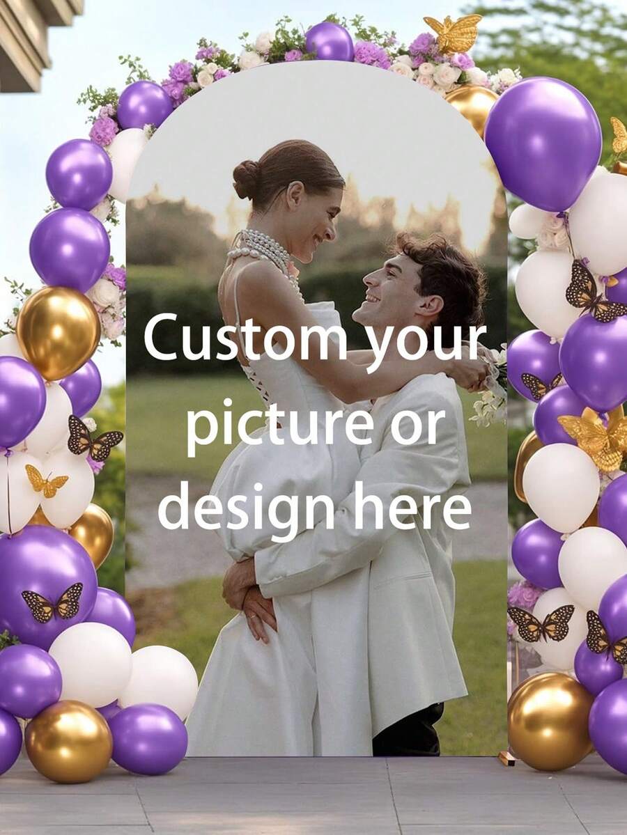 Customized Photo Arch Decor - Professional Custom Printed Arch Background Solution, Suitable For Weddings, Birthdays, Anniversaries, Special Events And Theme Parties. Available In Various Sizes, No Power Required For Setup, Ideal For Event Backdrops, Personalized Party Decorations And Wedding Arrangements.