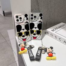 This Disney Mickey Mouse Pattern Lanyard Phone Case Features A Strong Magnetic Closure And Full Coverage Of Acrylic And TPU Material. It's Shockproof, Lightweight, And Suitable For IPhone17/16/11/13/15/15 Plus/15 Pro/15 Pro Max/12/14 Pro Max/11 Pro Max/12 Pro/12 Pro Max/13. It's A Popular Birthday Gift, Business Gift, Durable, Stain-Resistant, And Fingerprint-Resistant New Phone Case For Men And Women. It Also Includes A Mickey Mouse Phone Case And Mickey Mouse Doll Bracelet. Compatible With SamsungGalaxy S20, S21, S22, S23, And S24 Series. It's The Perfect Gift For Friends And Family. This Stylish Phone Case Is Fun, Lightweight, And Durable. IPhone17 Pro Max Phone Case, Minnie Phone Case. - Trong sáng - Xem 8