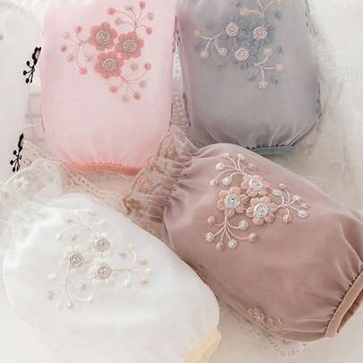 1 đôi tay áo ren hoa, tay áo ren hoa có cổ tay.