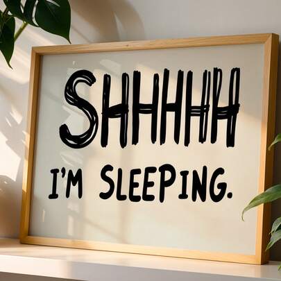1 Pc, Wall Art, Vintage Poster, Simple Neutral Quote Canvas Painting, Funny Sleep Art Print, Living Room Decor, Bedroom Aesthetic Design, Gift For Friends, Housewarming Gift, Unframed
