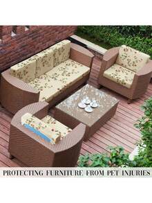 1pc Tropical Rainforest Leaf Print Milk Silk Sofa Seat Cushion Cover, High Elasticity Dust-Proof Washable Sofa Slipcover For All Seasons, Suitable For Patio, Garden, Pool Side And Various Occasions, Sold Individually - Multicolor - View 5