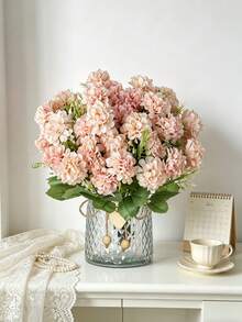 1 pièce Fleur d'hortensia artificielle, convient pour la décoration de la maison, le salon, la cuisine, la chambre à coucher, le rebord de la fenêtre, la table, le balcon, le patio, la décoration de mariage, le bouquet de la mariée, le cadeau de la Saint-Valentin, la plante florale artificielle - Rose bonbon - View 7