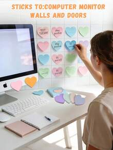 300 tờ giấy ghi chú hình trái tim, giấy ghi nhớ hình trái tim dễ thương, giấy ghi chú tự dính nhiều màu sắc, phù hợp cho phụ nữ, nam giới, học sinh và giáo viên (nhiều màu) - Một cỡ - Xem 4
