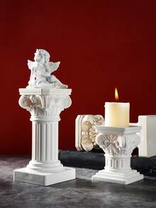 1PC European Corinthian Roman Column Resin Candle Holder Ornament, Architectural Desktop Decor, Home Desktop Aromatherapy Candle Stand, Wedding Table Centerpiece, Gilded Column Stand, Dining Table Decoration, Fireplace Ornament, Suitable For Wedding Party Decoration Photo Props, Wedding Banquet Window Display Photography Decoration Props, Wedding Table Centerpiece - Multicolor - View 9