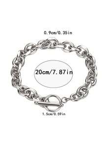 男士不锈钢OT扣手链项链，嘻哈风格男士手链项链饰品，不锈钢手链项链 - 手鍊A - 查看 2