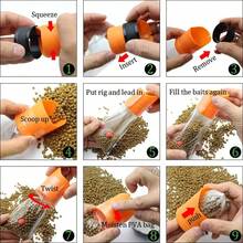 Kit de accesorios de pesca de carpa, sistema de bolsas PVA, herramientas de carga de cebo de carpa, tallos PVA, cargador para aparejos de carpa, equipo de pesca con alimentador de método - Blanco - Ver 6