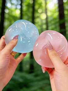 1pcs Moldable Slow Rebound Blue Coconut Oil Handmade Squeezing Ball, 6cm Round Malt Stress Relief Squeeze Toy, Suitable For Ideal Holiday Gifts, Fun & Cute Gifts, Birthday Gifts, Easter Gifts, Halloween Gifts, Christmas Gifts, Party Favor Filler - Blue - 查看 6