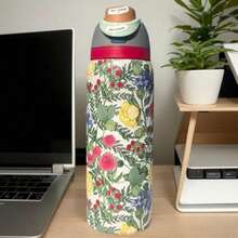 Botol Minum Berinsulasi Stainless Steel 1Owala 32oz - Tersedia dalam Berbagai Motif Bunga / Menjaga Minuman Tetap Panas atau Dingin / Dilengkapi dengan Bodi Stainless Steel, Tutup Anti Debu dengan Tombol Tekan, dan Sedotan Plastik. - Hijau - View 4
