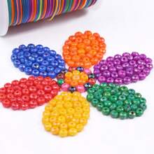 200 piezas de cuentas planas facetadas de colores variados, cuentas sueltas de acrílico para hacer joyas DIY como collares, pulseras, aretes y accesorios artesanales - Cuentas acrílicas para hacer tú mismo - Ver 8
