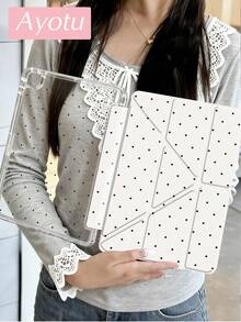 Ốp lưng họa tiết chấm bi đen trên nền trắng, phù hợp với kiểu ốp gập hình chữ Y, quà tặng cá nhân hóa, quà tặng ngày Valentine, quà tặng mùa xuân, quà tặng kỷ niệm, quà tặng sinh nhật, phong cách Y2K. - Nhiều màu - Xem 3