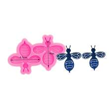 Bee Shape Silicone Mold, 3D Honeybee Candy Chocolate Mold For Baking, Soap Making, Garden Party Favors - Pink - View 12