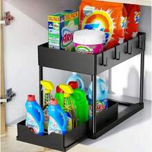 1 chiếc kệ đựng đồ đa năng hai tầng kéo ra dùng cho phòng tắm/nhà bếp - Xem 1