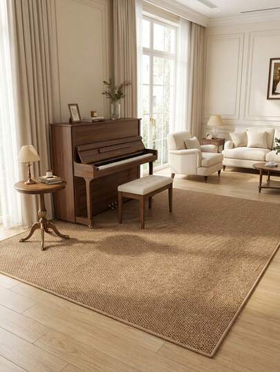 Thảm lót đàn piano giả sợi sisal màu be, cách âm, giảm chấn và tiếng ồn, đáy TPR cách ly độ ẩm từ mặt đất, kết cấu dệt, nhiều kích cỡ, mềm mại và ôm sát sàn, tạo cảm giác thoải mái dưới chân, có thể giặt máy và không phai màu, chống trầy xước, thân thiện với thú cưng.