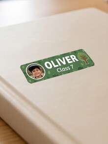 30/60/120 piezas Etiquetas personalizables con foto y nombre, Pegatinas escolares personalizadas para niños, Etiquetas personalizadas de nombre y clase, Regreso a la escuela - Modelo 3 - Ver 9